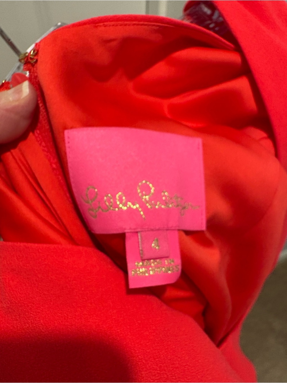 Lilly Pulitzer Red-Orange V-Neck Sleeveless Jumpsuit with Waist Tie - Picture 2 of 7